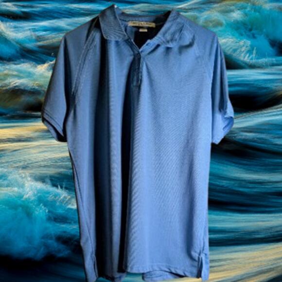 Chestnut Hill Dry Fast XLG NWOT blue short sleeve men's polyester polo. - Picture 1 of 1
